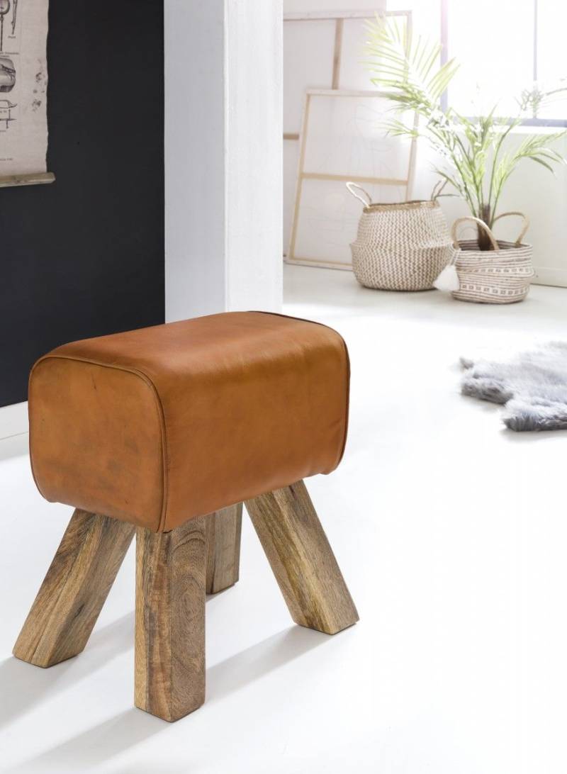 Hocker Sitzhocker Sitzbank BULL Massivholz 40x25x47cm von Fun Möbel