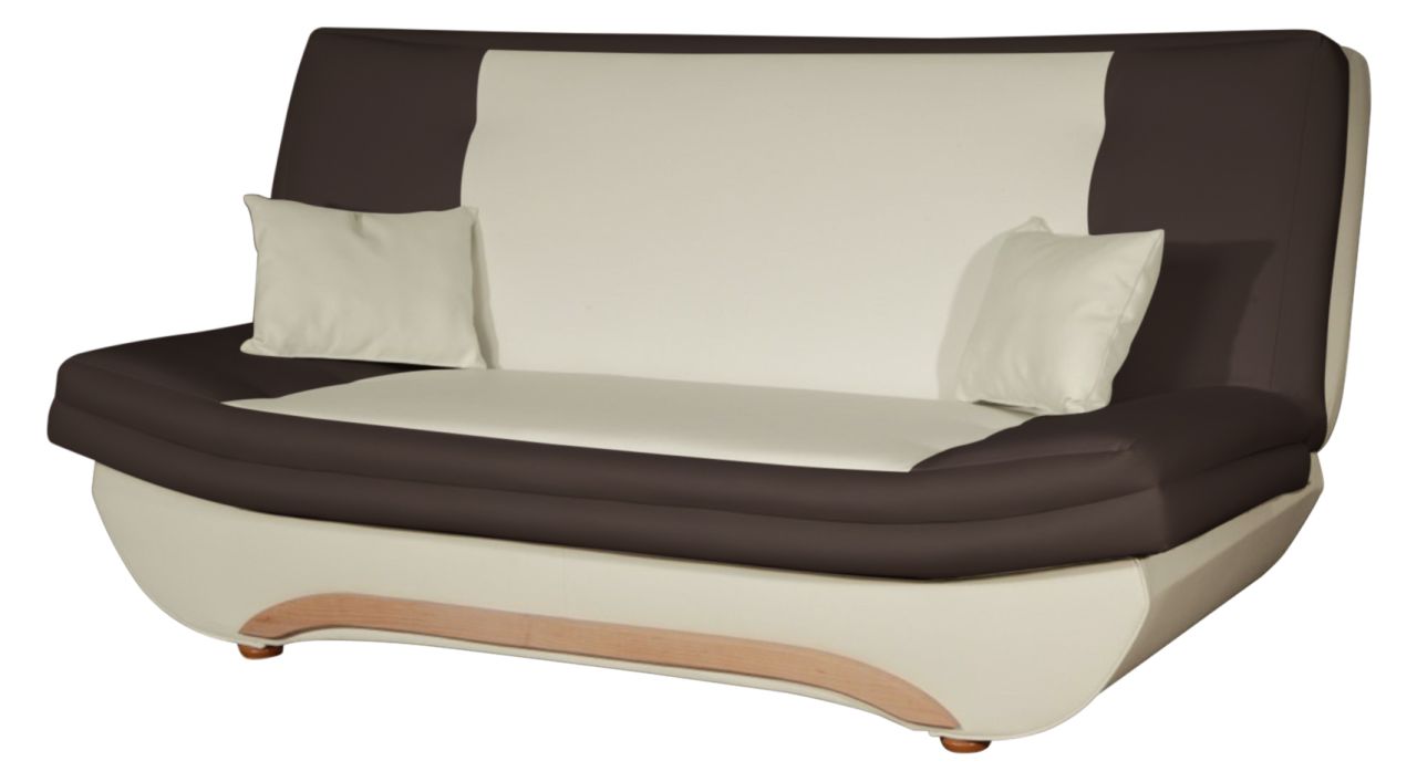 Klick-klack-Sofa Schlafsofa GIANA in Kunstleder Creme-Braun von Fun Moebel