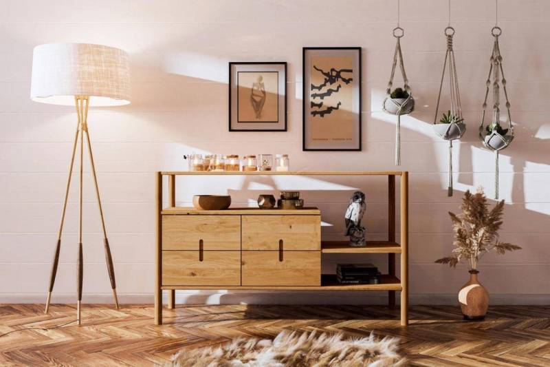 Kommode Schrank SAGA Buche massiv 142x86x46 cm von Fun Möbel