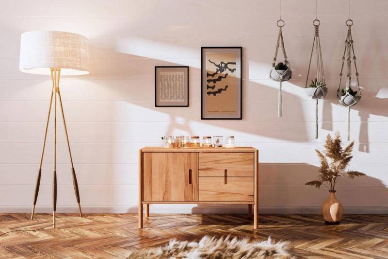 Kommode Schrank SAGA Buche massiv 97x64x46 cm von Fun Möbel