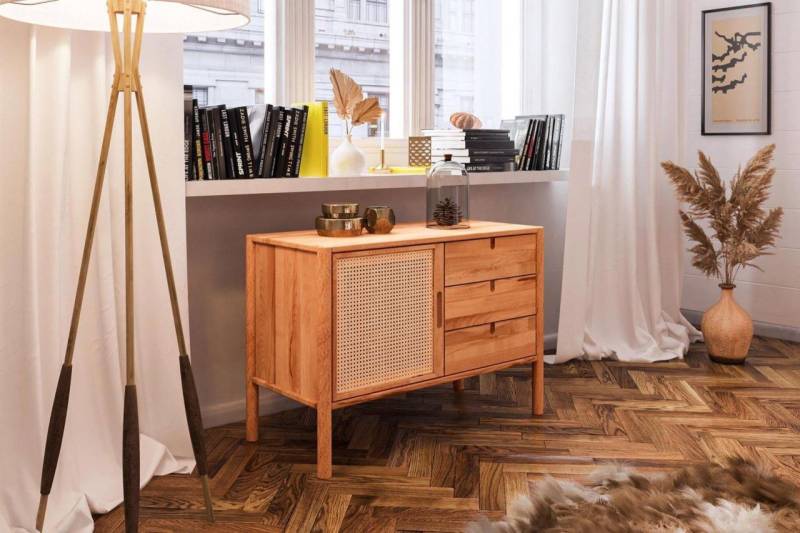 Kommode Schrank SAGA Buche massiv 97x84x467 cm von Fun Möbel