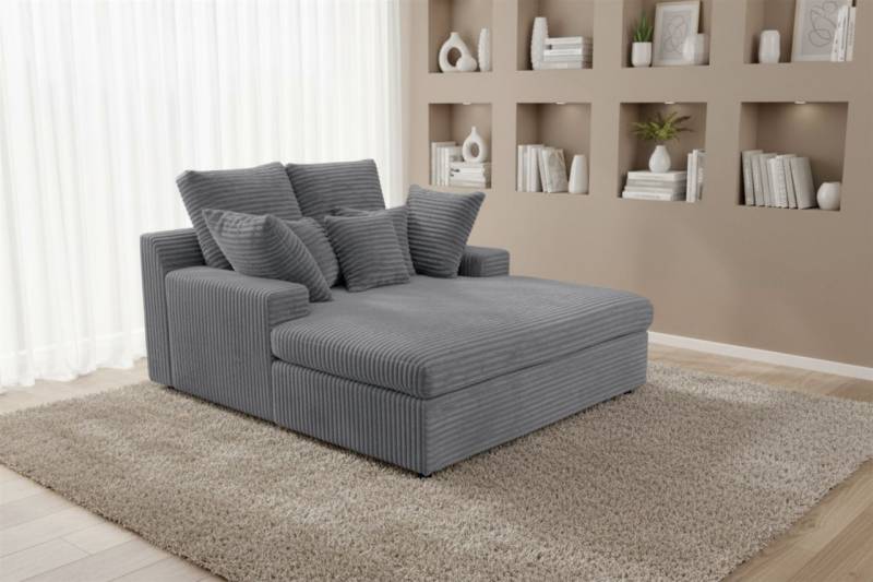 Lounge Chaiselongue AROSA Liege in Stoff Tilia Grau Lounge Chaiselongue AROSA Liege in Stoff Tilia Grau von Fun Möbel