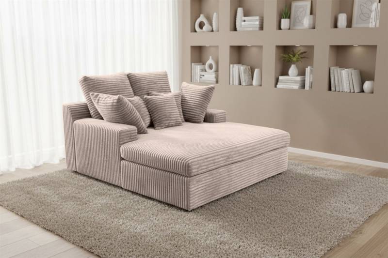 Lounge Chaiselongue AROSA Liege in Stoff Tilia Hellgrau von Fun Möbel