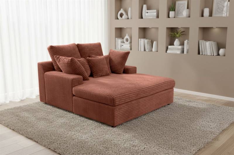 Lounge Chaiselongue AROSA Liege in Stoff Tilia Rostbraun Lounge Chaiselongue AROSA Liege in Stoff Tilia Rostbraun von Fun Möbel