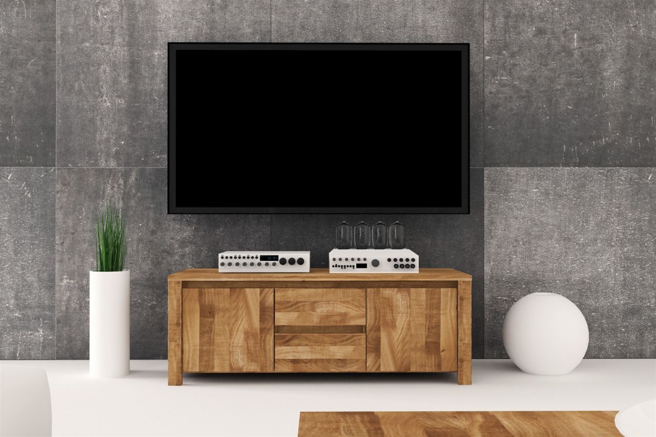 Lowboard TV-Schrank MAISON Buche massiv 115x43x45 cm von Fun Möbel