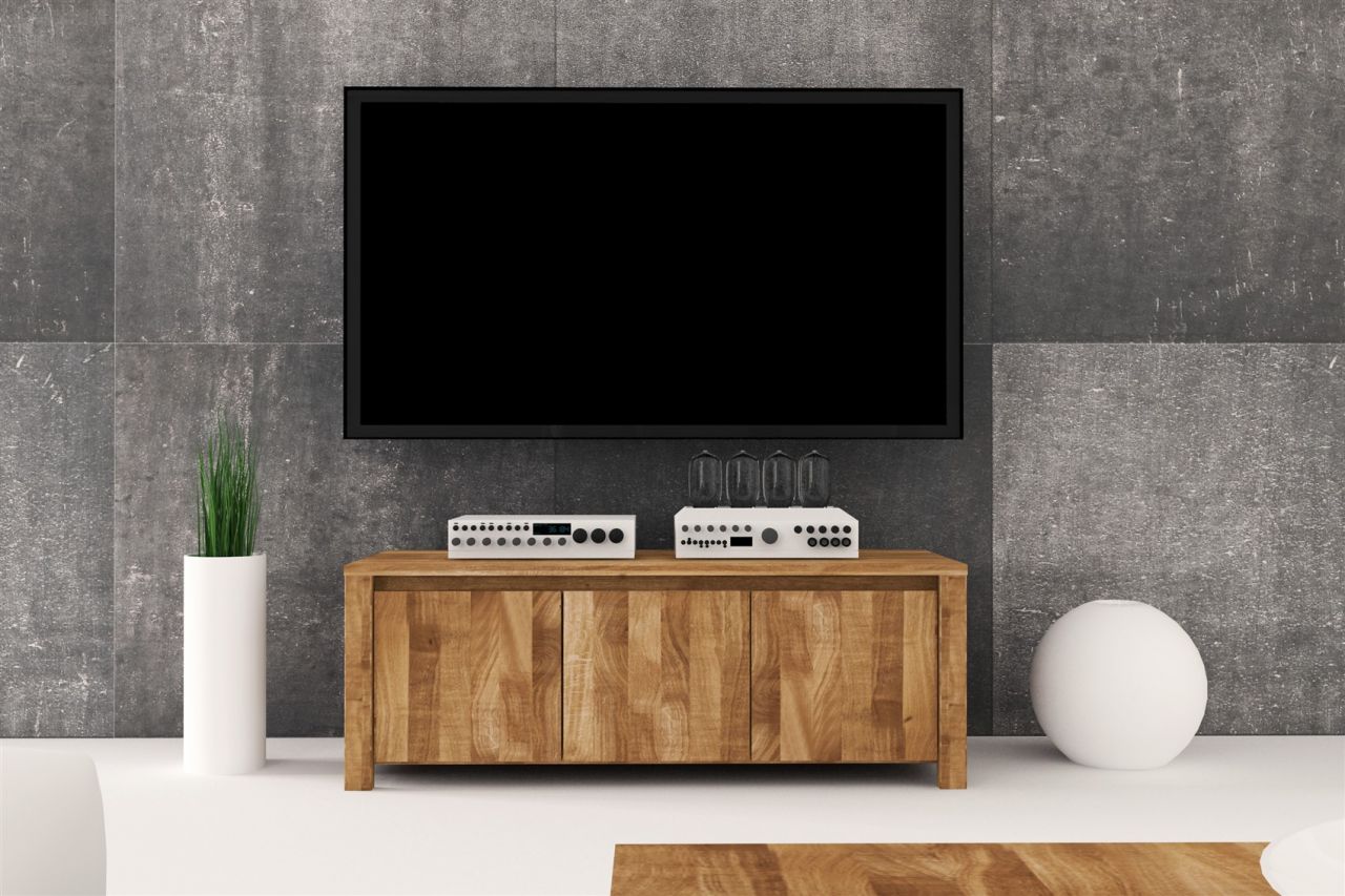 Lowboard TV-Schrank MAISON Eiche massiv 115x43x45 cm von Fun Möbel