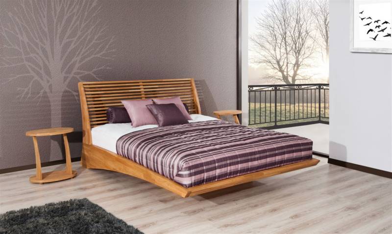 Massivholzbett Bett Schlafzimmerbett FRESNO Eiche massiv 180x200 cm von Fun Moebel