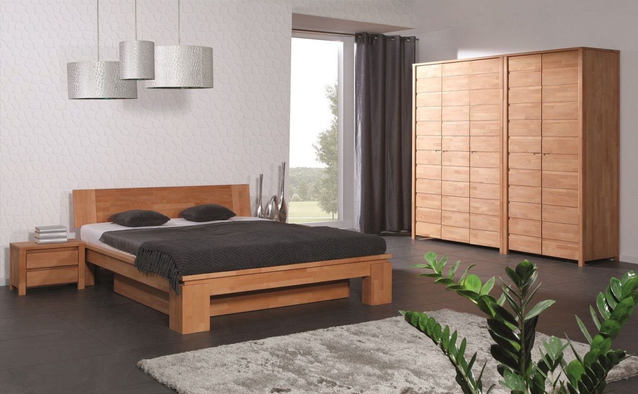 Massivholzbett Schlafzimmerbet MAISON XL Buche massiv 100x200 cm von Fun Möbel