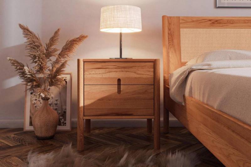 Nachtschrank SAGA 2er Set Buche massiv 60x64x36 cm von Fun Möbel