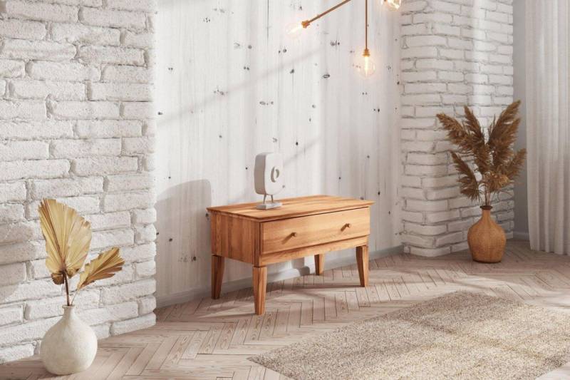 Niedrige Kommode LENNES Eiche massiv 87x50x45 cm von Fun Möbel