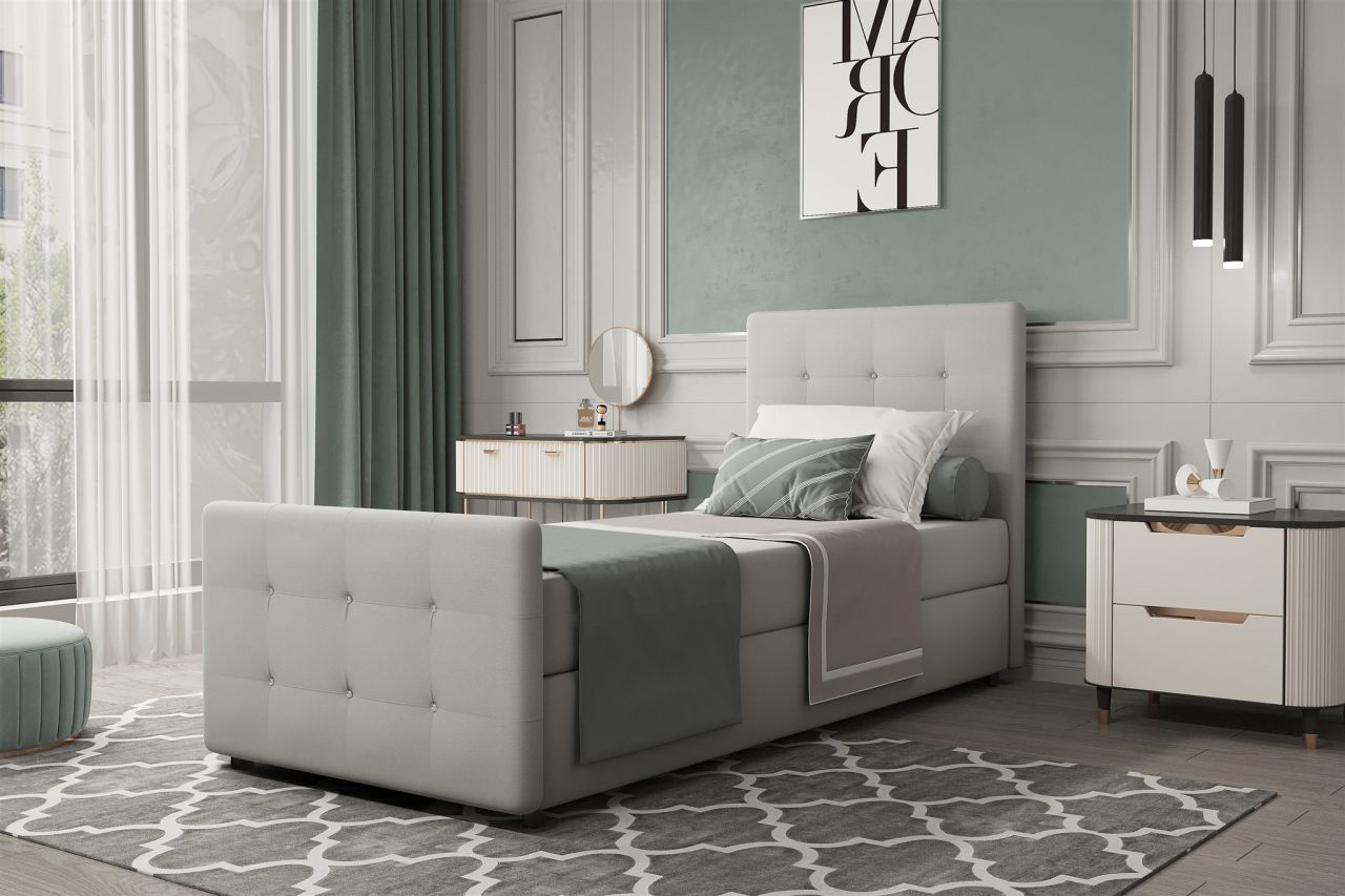 OUTLET Boxspringbett Gästebett MARKOS 90x200cm Bettkasten Seite Rechts Stoff ... OUTLET Boxspringbett Gästebett MARKOS 90x200cm Bettkasten Seite Rechts Stoff ... von Fun Möbel