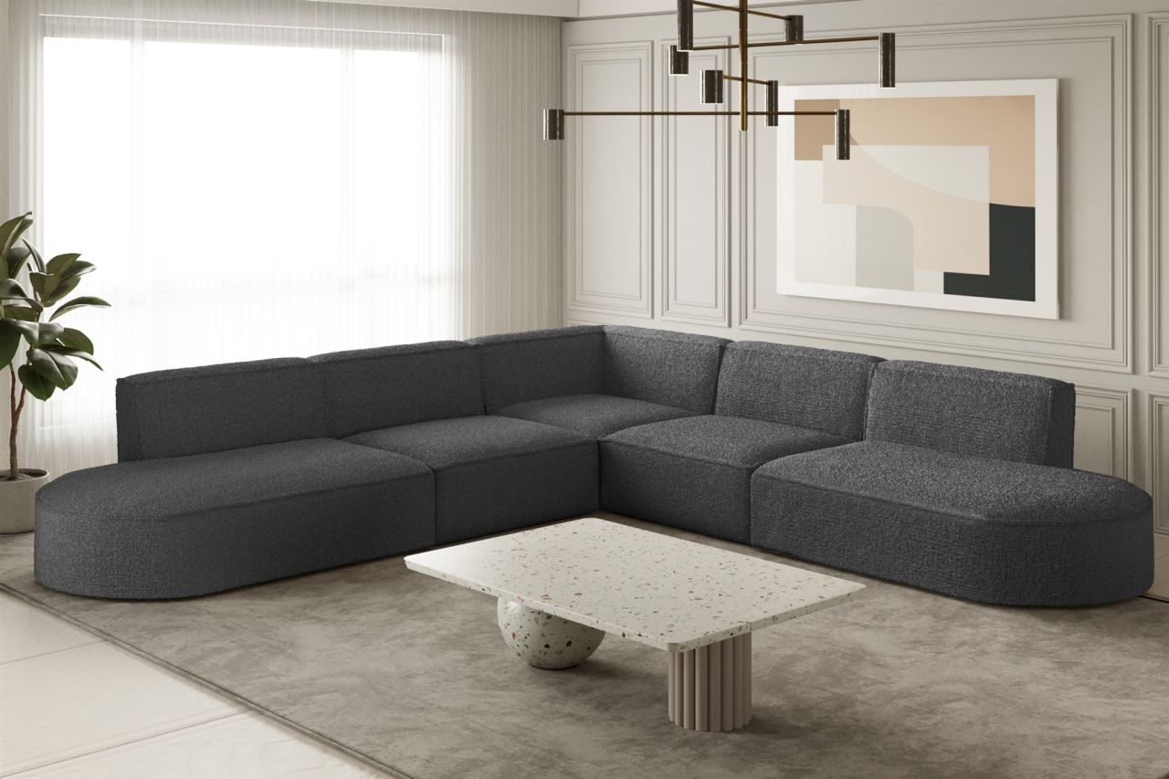 OUTLET Ecksofa Designersofa PALMA in Stoff Ascot Graphitgrau Universal OUTLET Ecksofa Designersofa PALMA in Stoff Ascot Graphitgrau Universal von Fun Moebel