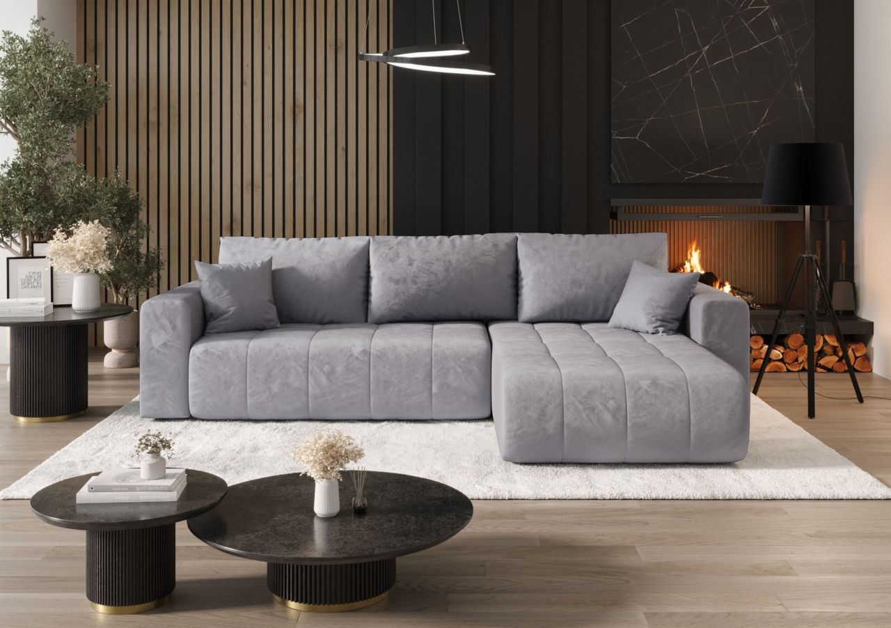 OUTLET Ecksofa Schlafsofa CAMILA Stoff Monolith Sky Ottomane Rechts OUTLET Ecksofa Schlafsofa CAMILA Stoff Monolith Sky Ottomane Rechts von Fun Möbel