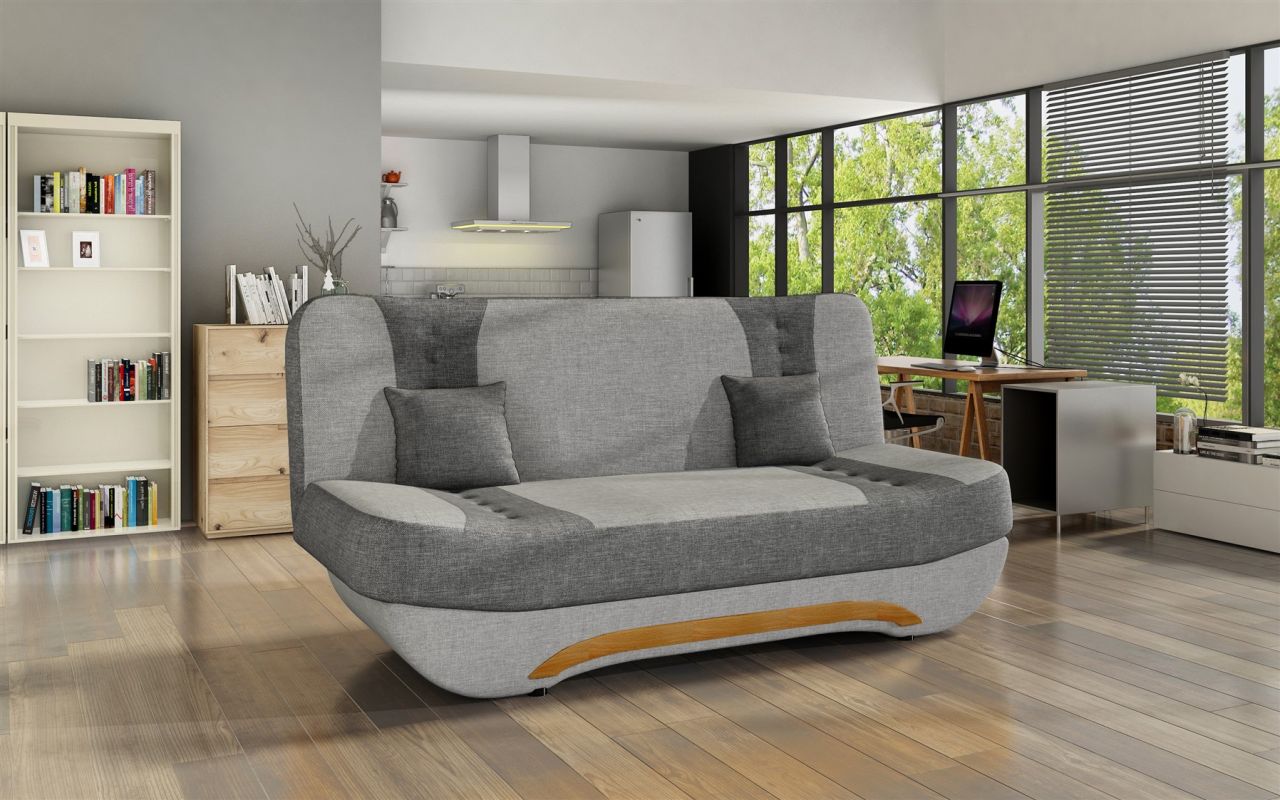 OUTLET Klick-klack-Sofa Schlafsofa GIANA in Stoff Hellgrau-Grau OUTLET Klick-klack-Sofa Schlafsofa GIANA in Stoff Hellgrau-Grau von Fun Moebel