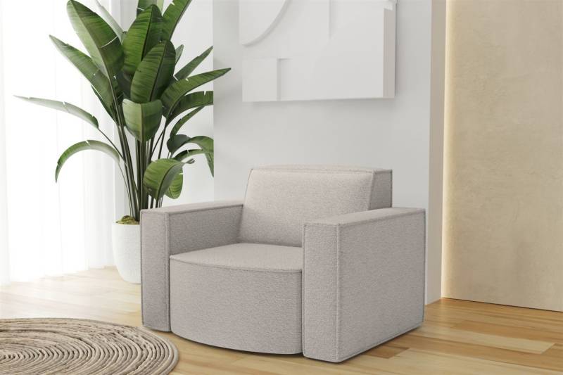 OUTLET Sessel Designersessel PALMA in Stoff Ascot Pearl von Fun Möbel