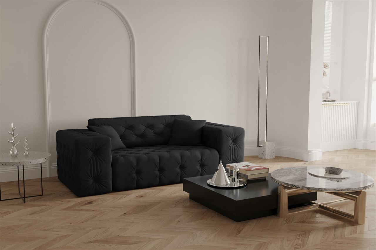 OUTLET Sofa Designersofa CHANTAL 2-Sitzer in Stoff Opera Velvet Schwarz OUTLET Sofa Designersofa CHANTAL 2-Sitzer in Stoff Opera Velvet Schwarz von Fun Moebel