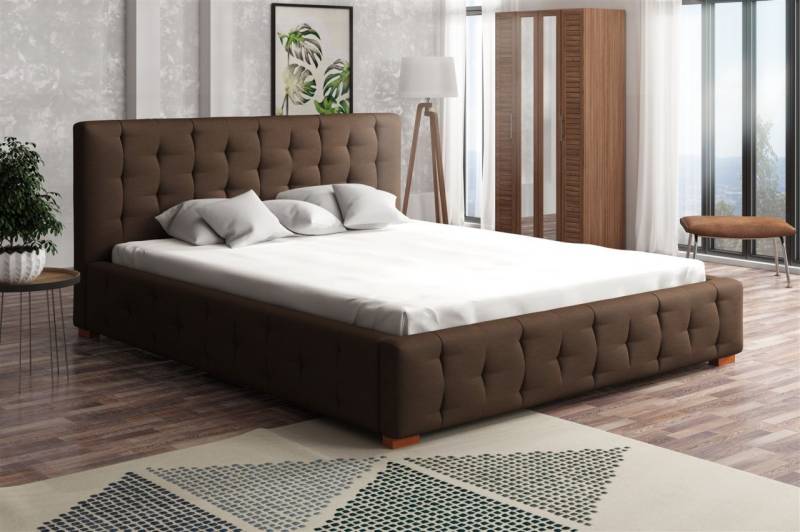 Polsterbett Bett Doppelbett COMO Stoff 120x200cm von Fun Moebel