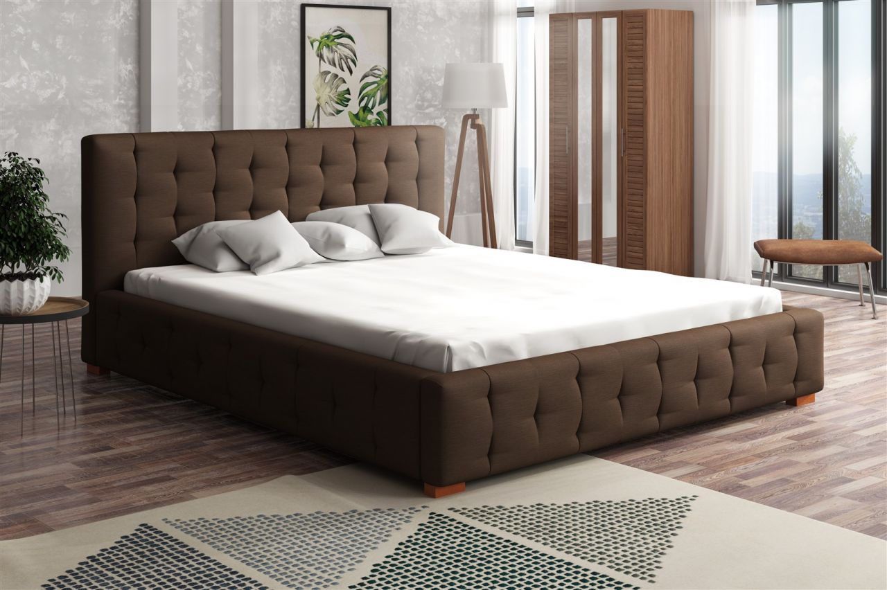 Polsterbett Bett Doppelbett COMO Stoff 180x200cm von Fun Moebel