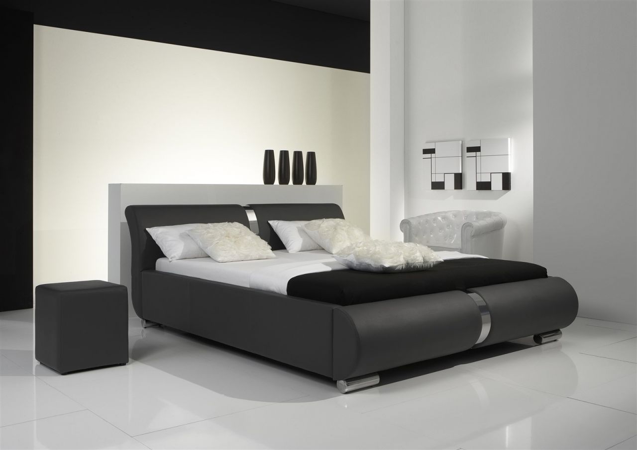 Polsterbett Bett Doppelbett DAKAR Komplettset 140x200 cm Grau von Fun Möbel
