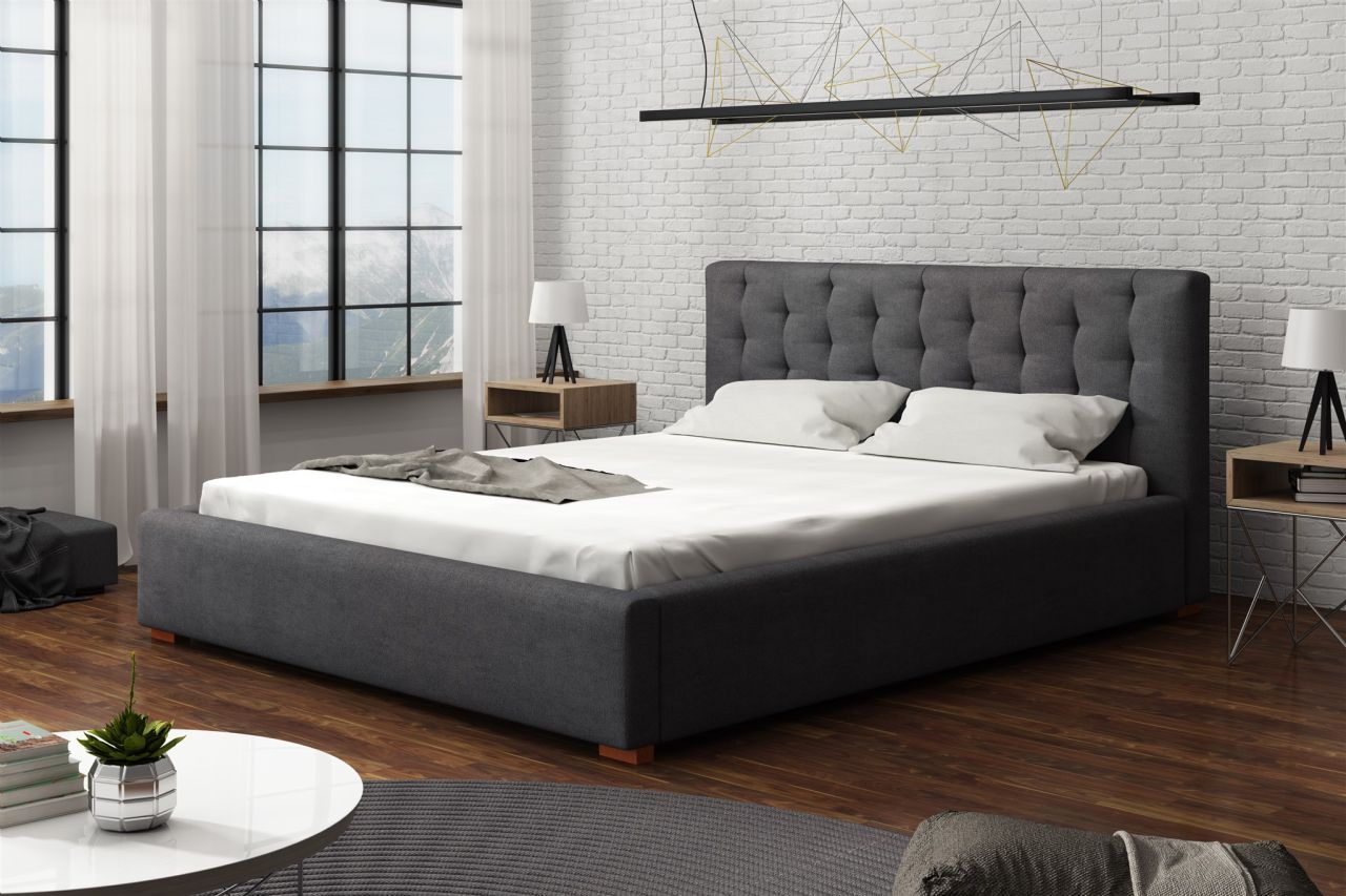 Polsterbett Bett Doppelbett LUCCA Komplettset 200x200cm Stoff Cloud Anthrazit Polsterbett Bett Doppelbett LUCCA Komplettset 200x200cm Stoff Cloud Anthrazit von Fun Möbel