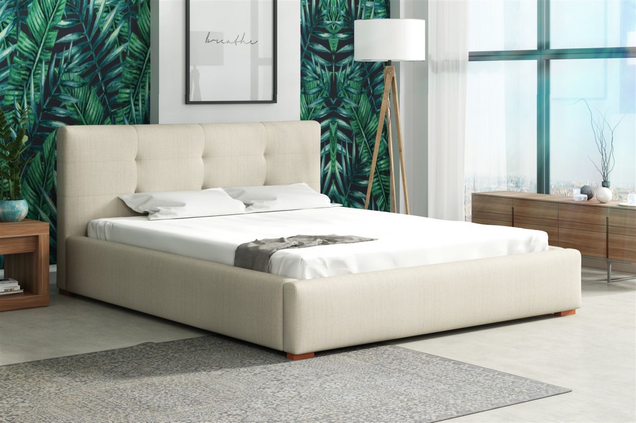 Polsterbett Bett Doppelbett TERAMO Kunstleder oder Stoff 120x200cm von Fun Moebel