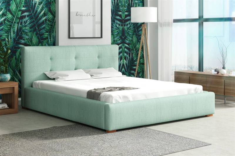 Polsterbett Bett Doppelbett TERAMO Kunstleder oder Stoff 120x200cm von Fun Moebel