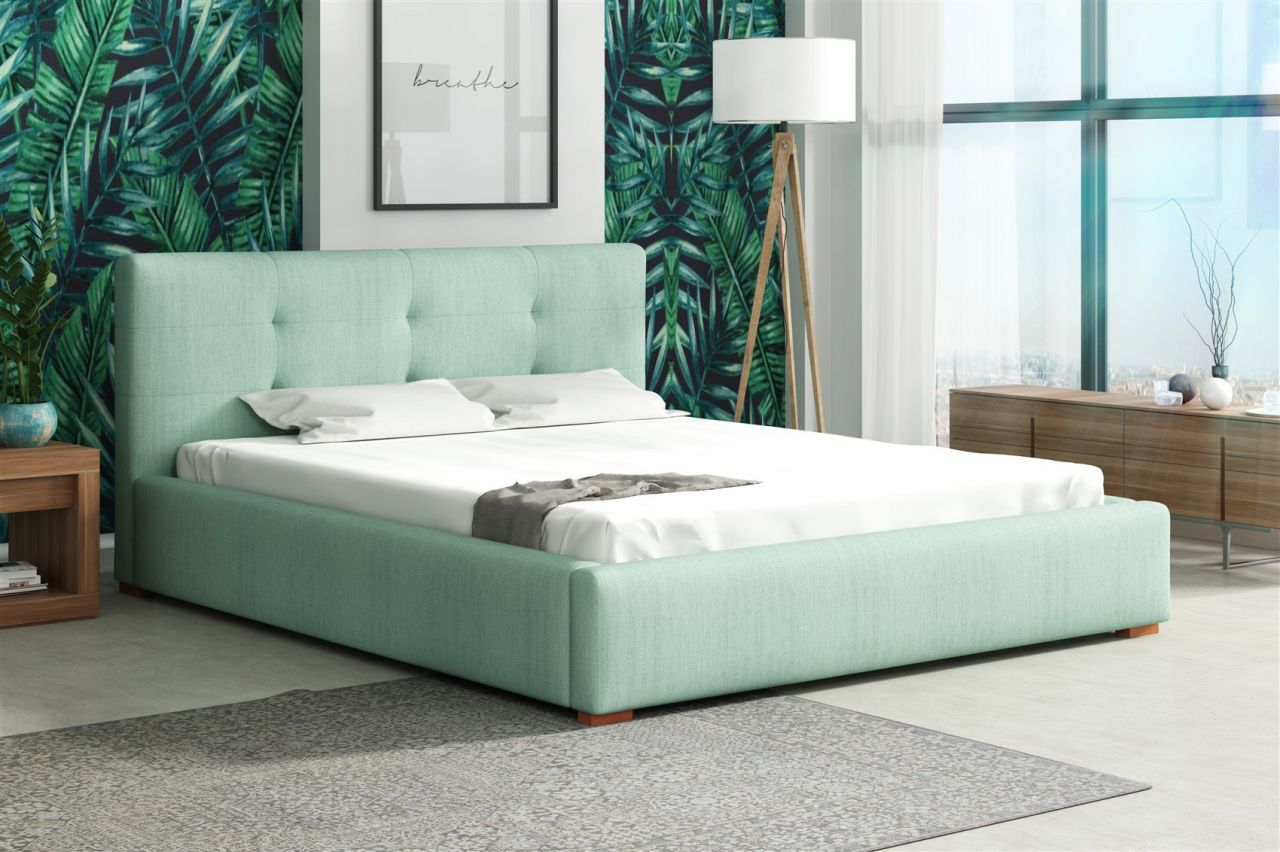 Polsterbett Bett Doppelbett TERAMO Kunstleder oder Stoff 160x200cm von Fun Moebel