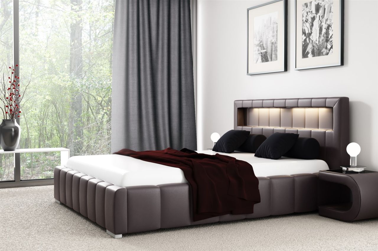 Polsterbett Bett LAUGE Komplettset 200x200cm inkl.LED in div. Farbvarianten Polsterbett Bett LAUGE Komplettset 200x200cm inkl.LED in div. Farbvarianten von Fun Möbel