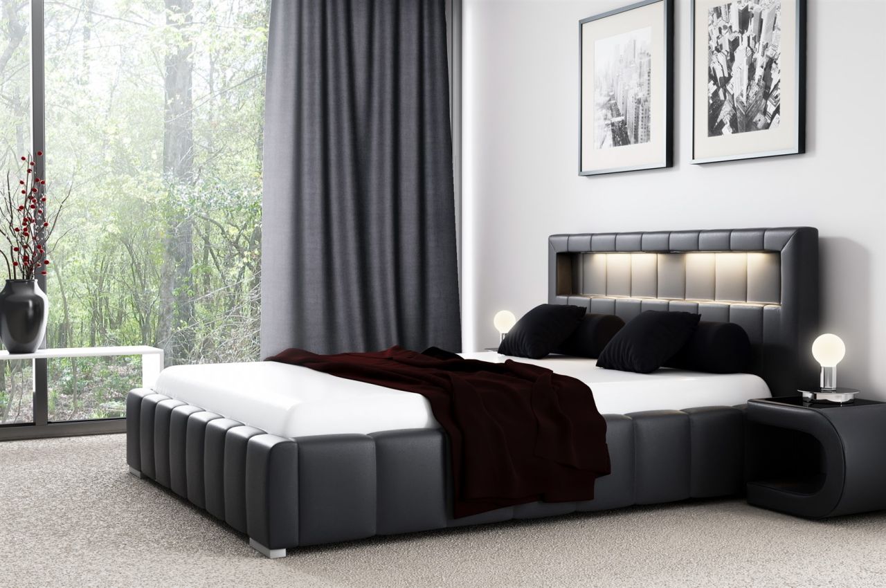 Polsterbett Bett LAUGE Komplettset 200x200cm inkl.LED in div. Farbvarianten Polsterbett Bett LAUGE Komplettset 200x200cm inkl.LED in div. Farbvarianten von Fun Möbel