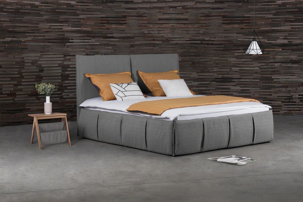 Polsterbett Doppelbett AGIS Stoff Grau 200x200cm Polsterbett Doppelbett AGIS Stoff Grau 200x200cm von Fun Moebel