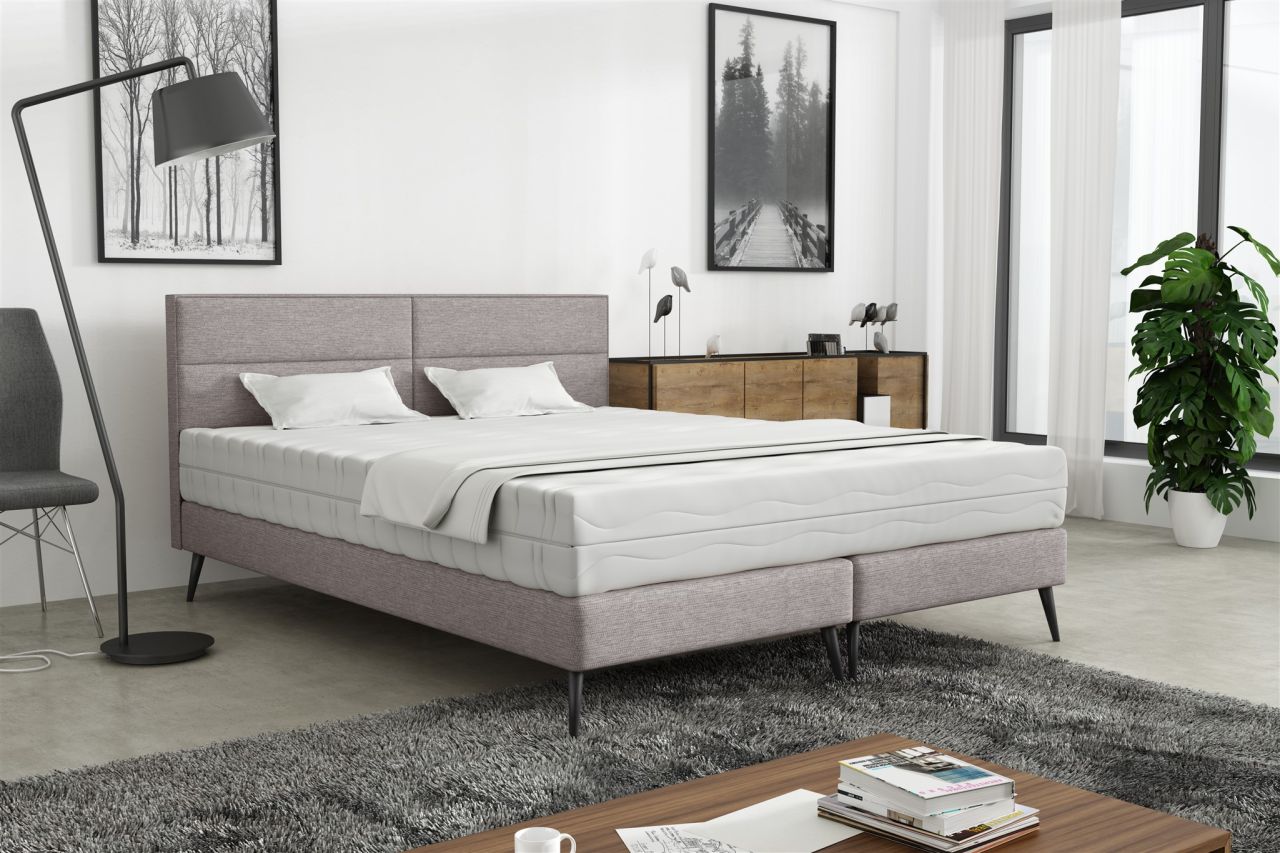 Polsterbett Doppelbett BERGAMO 200x200cm Komplettset Stoff Gemma Hellgrau Polsterbett Doppelbett BERGAMO 200x200cm Komplettset Stoff Gemma Hellgrau von Fun Möbel