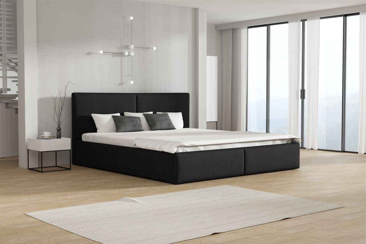 Polsterbett Doppelbett BERGEN Komplettset 120x200cm Stoff Magic Velvet Schwarz Polsterbett Doppelbett BERGEN Komplettset 120x200cm Stoff Magic Velvet Schwarz von Fun Möbel