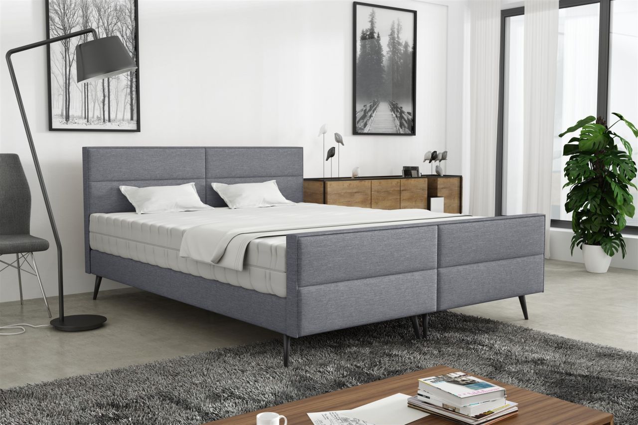 Polsterbett Doppelbett CREMONA 200x200cm Komplettset Stoff Gemma Dunkelgrau Polsterbett Doppelbett CREMONA 200x200cm Komplettset Stoff Gemma Dunkelgrau von Fun Möbel