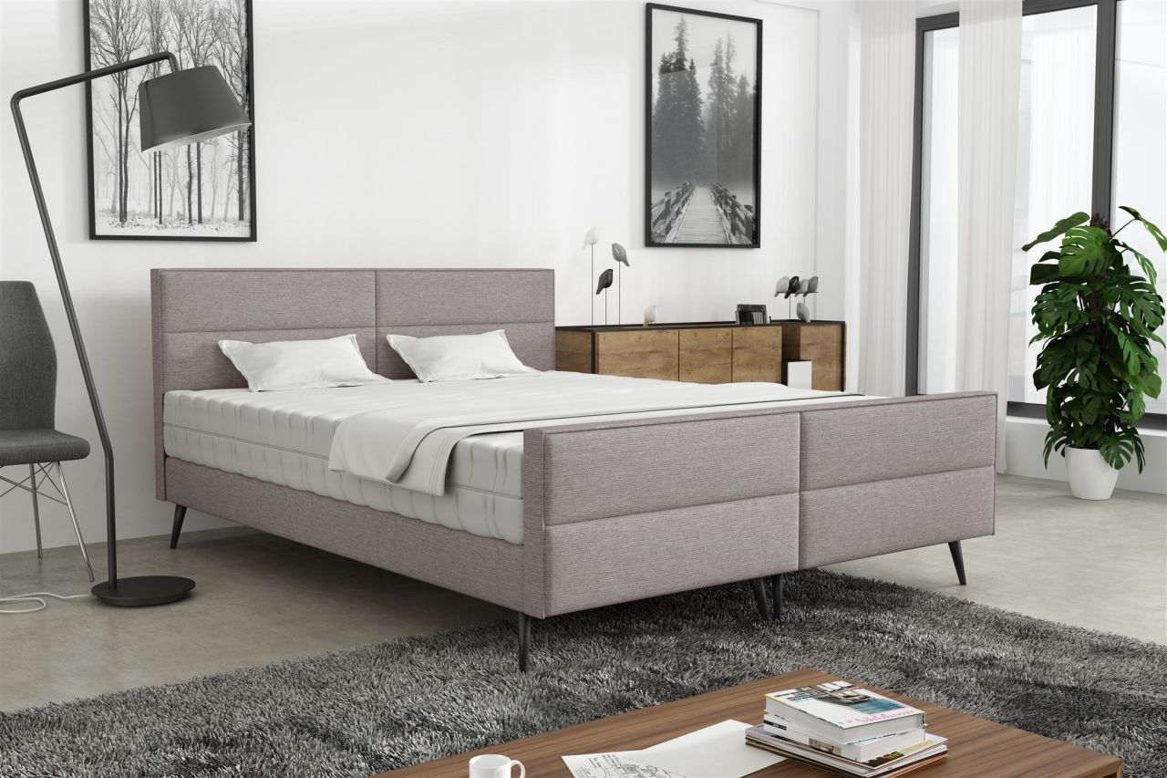 Polsterbett Doppelbett CREMONA 200x200cm Komplettset Stoff Gemma Hellgrau Polsterbett Doppelbett CREMONA 200x200cm Komplettset Stoff Gemma Hellgrau von Fun Möbel