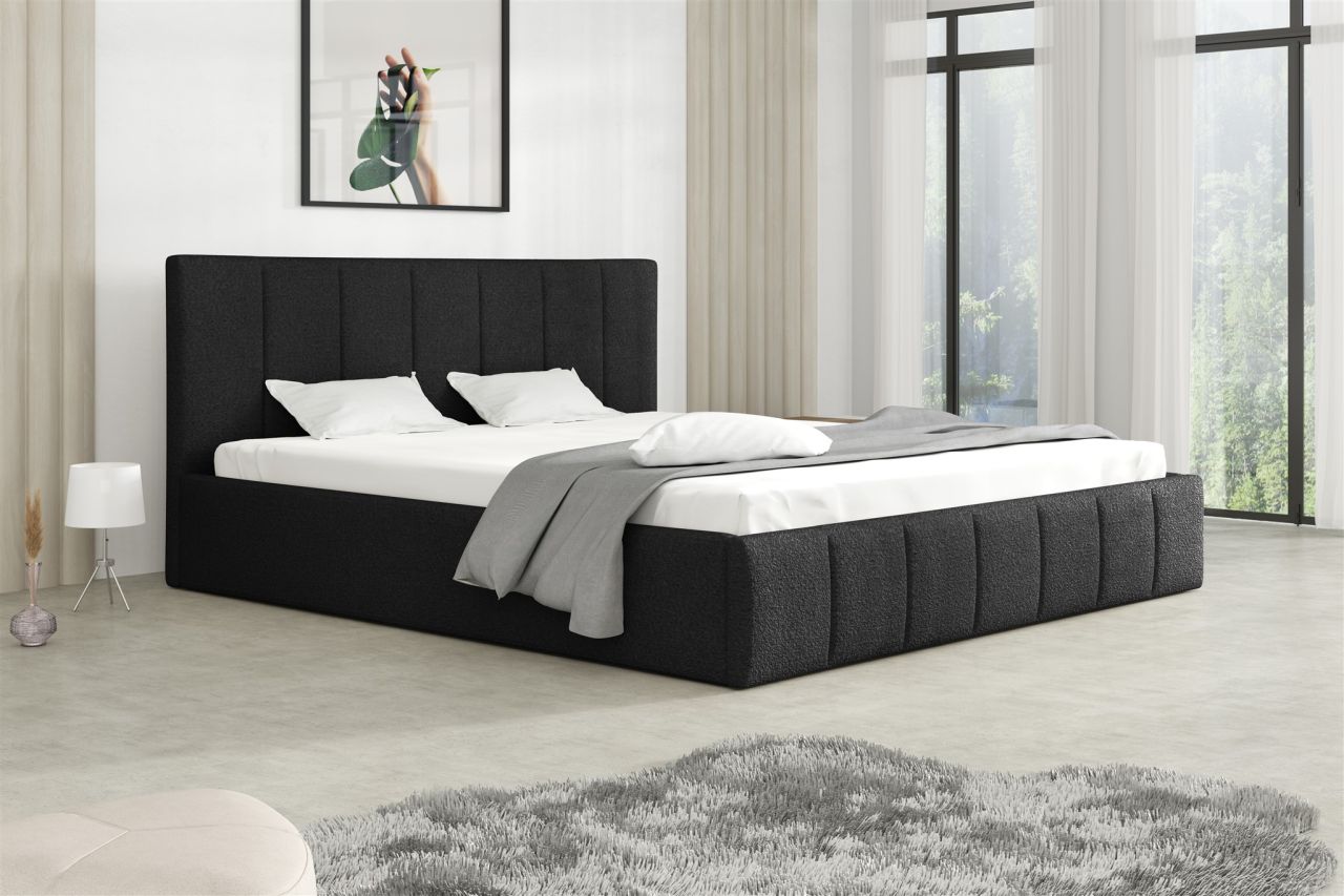 Polsterbett Doppelbett DETROIT Komplettset 160x200cm Stoff Freya Schwarz Polsterbett Doppelbett DETROIT Komplettset 160x200cm Stoff Freya Schwarz von Fun Möbel