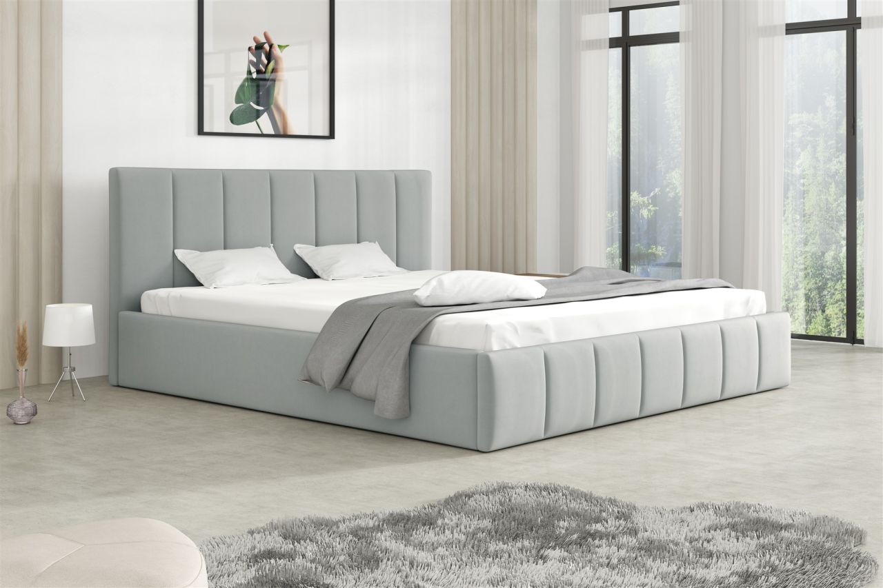 Polsterbett Doppelbett DETROIT Komplettset 160x200cm Stoff Magic Velvet Hellgrau Polsterbett Doppelbett DETROIT Komplettset 160x200cm Stoff Magic Velvet Hellgrau von Fun Möbel