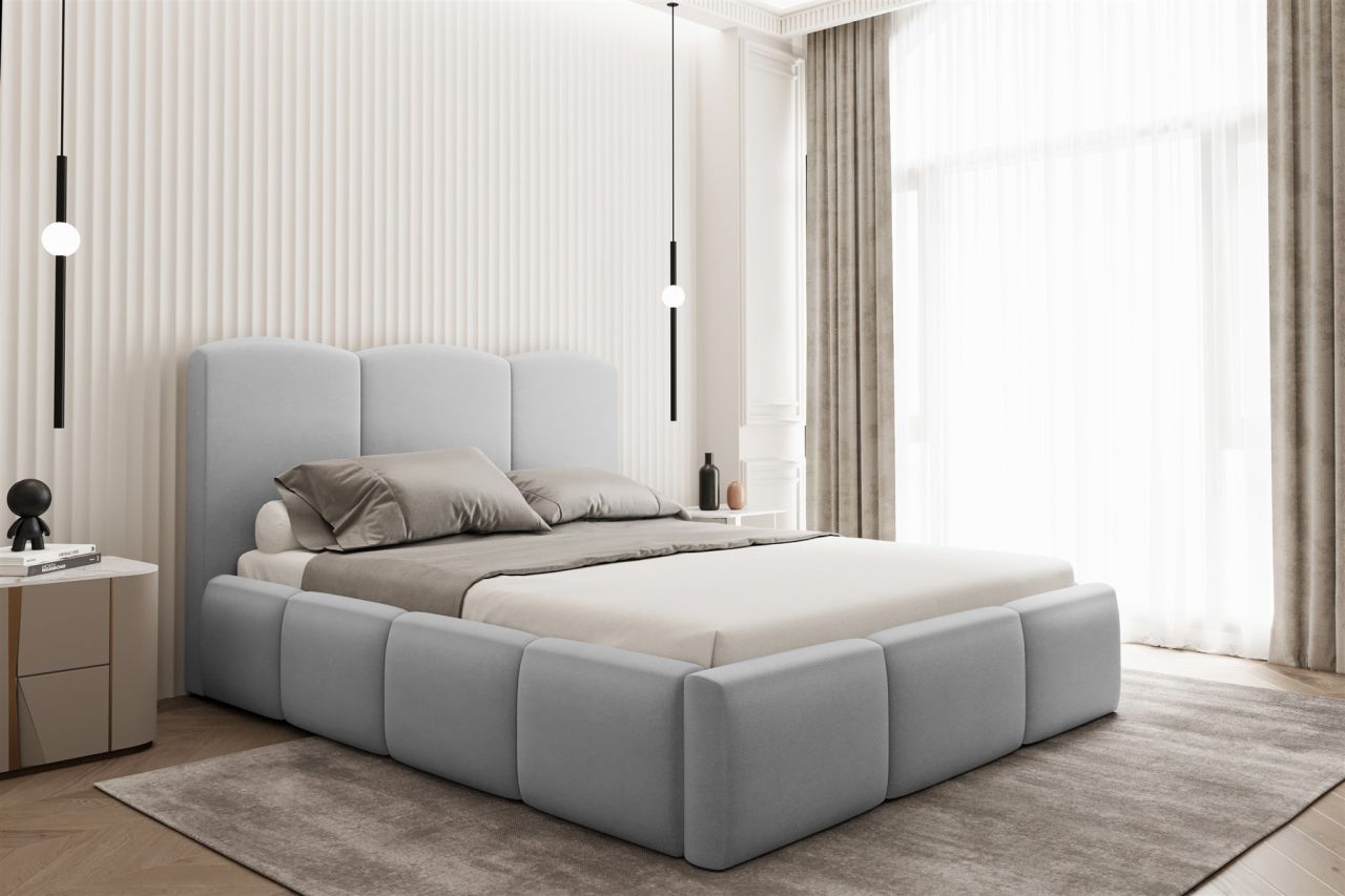 Polsterbett Doppelbett DUNIA Komplettset in Stoff Opera Velvet Hellgrau 180x2... Polsterbett Doppelbett DUNIA Komplettset in Stoff Opera Velvet Hellgrau 180x2... von Fun Moebel