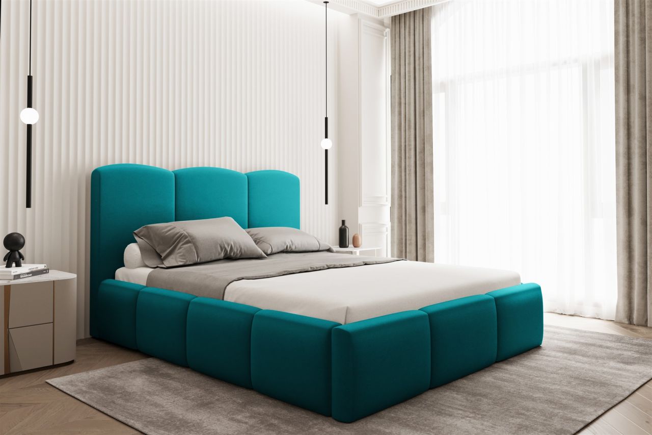 Polsterbett Doppelbett DUNIA in Stoff Opera Velvet Petrol 200x200cm Polsterbett Doppelbett DUNIA in Stoff Opera Velvet Petrol 200x200cm von Fun Moebel