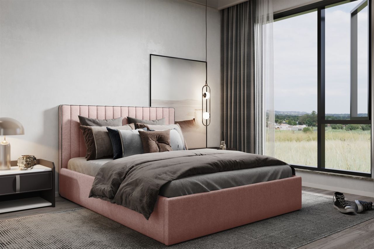 Polsterbett Doppelbett ELIOS Komplettset in Stoff Brooklyn Apricot 200x200cm Polsterbett Doppelbett ELIOS Komplettset in Stoff Brooklyn Apricot 200x200cm von Fun Moebel