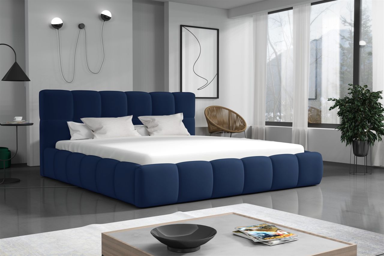 Polsterbett Doppelbett GIOTTO 200x200cm Stoff Magic Velvet Dunkelblau Polsterbett Doppelbett GIOTTO 200x200cm Stoff Magic Velvet Dunkelblau von Fun Möbel