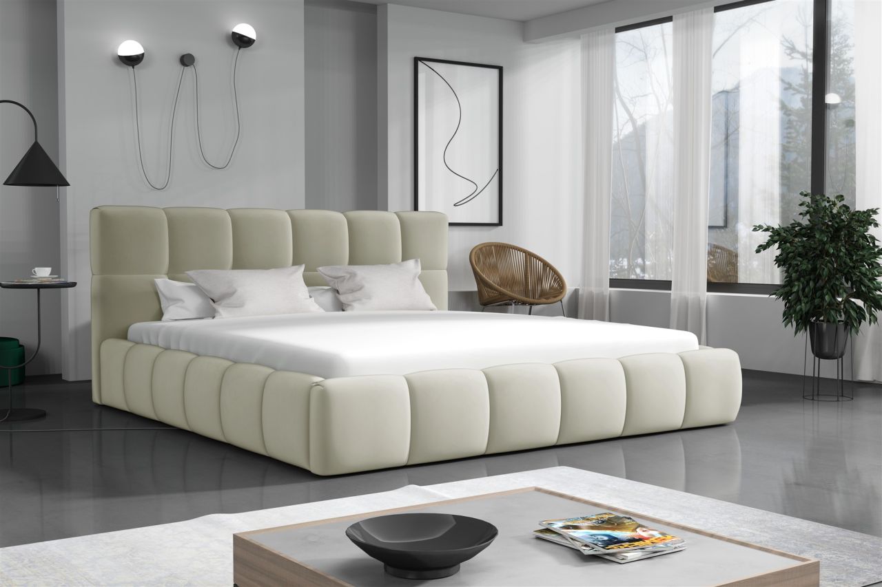 Polsterbett Doppelbett GIOTTO Komplettset 200x200cm Stoff Magic Velvet Hellbeige Polsterbett Doppelbett GIOTTO Komplettset 200x200cm Stoff Magic Velvet Hellbeige von Fun Möbel