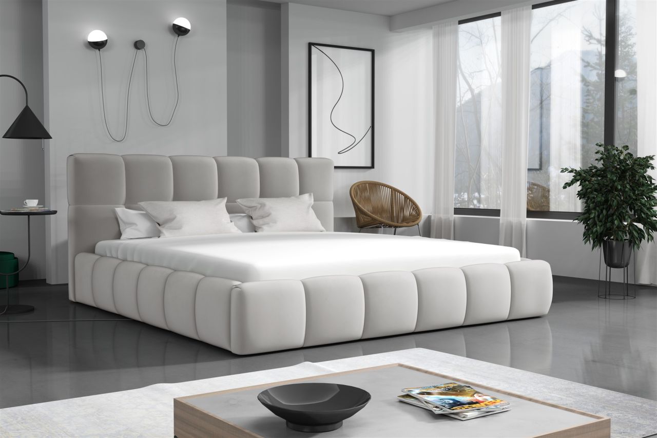 Polsterbett Doppelbett GIOTTO Komplettset 200x200cm Stoff Magic Velvet Hellgrau Polsterbett Doppelbett GIOTTO Komplettset 200x200cm Stoff Magic Velvet Hellgrau von Fun Möbel