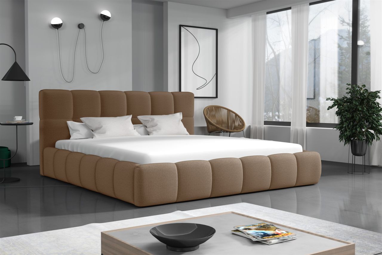 Polsterbett Doppelbett GIOTTO Komplettset 200x200cm Stoff Monolith Braun Polsterbett Doppelbett GIOTTO Komplettset 200x200cm Stoff Monolith Braun von Fun Möbel
