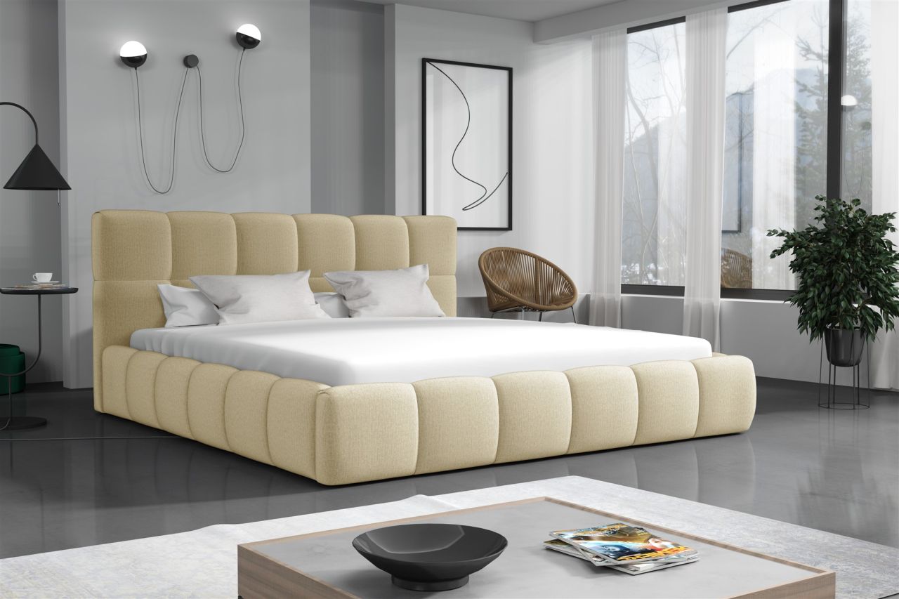 Polsterbett Doppelbett GIOTTO Komplettset 200x200cm Stoff Monolith Creme Polsterbett Doppelbett GIOTTO Komplettset 200x200cm Stoff Monolith Creme von Fun Möbel