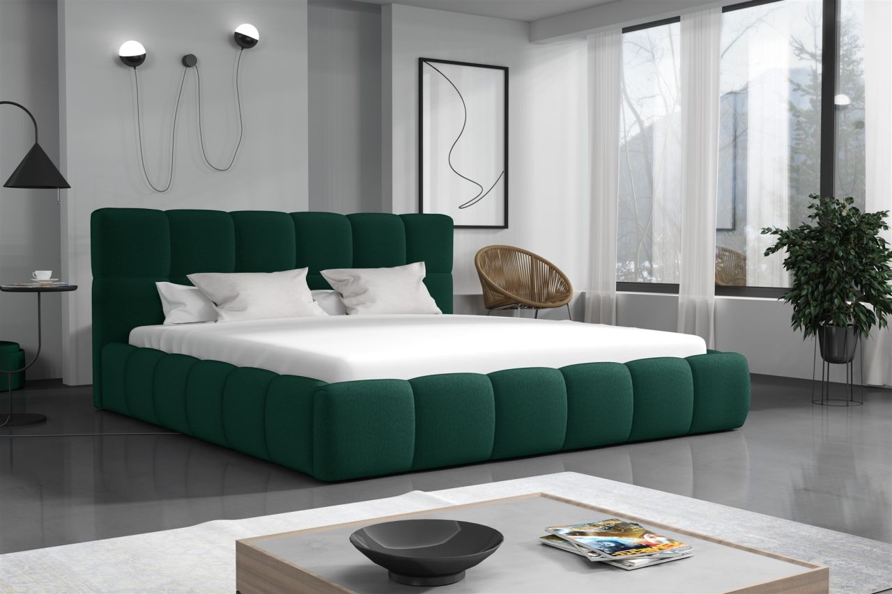 Polsterbett Doppelbett GIOTTO Komplettset 200x200cm Stoff Monolith Dunkelgrün Polsterbett Doppelbett GIOTTO Komplettset 200x200cm Stoff Monolith Dunkelgrün von Fun Möbel
