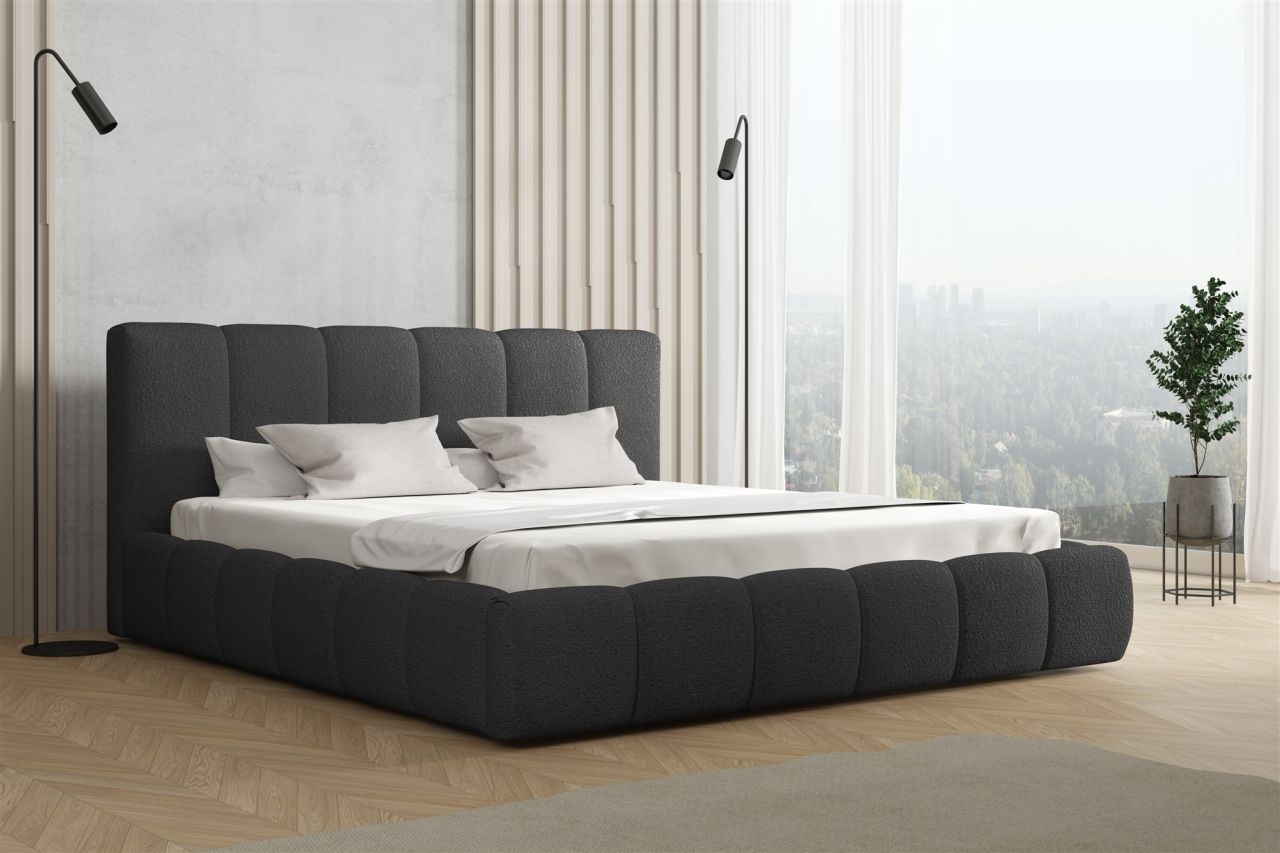 Polsterbett Doppelbett GIULIA Komplettset 200x200cm Stoff Freya Grafit Polsterbett Doppelbett GIULIA Komplettset 200x200cm Stoff Freya Grafit von Fun Möbel