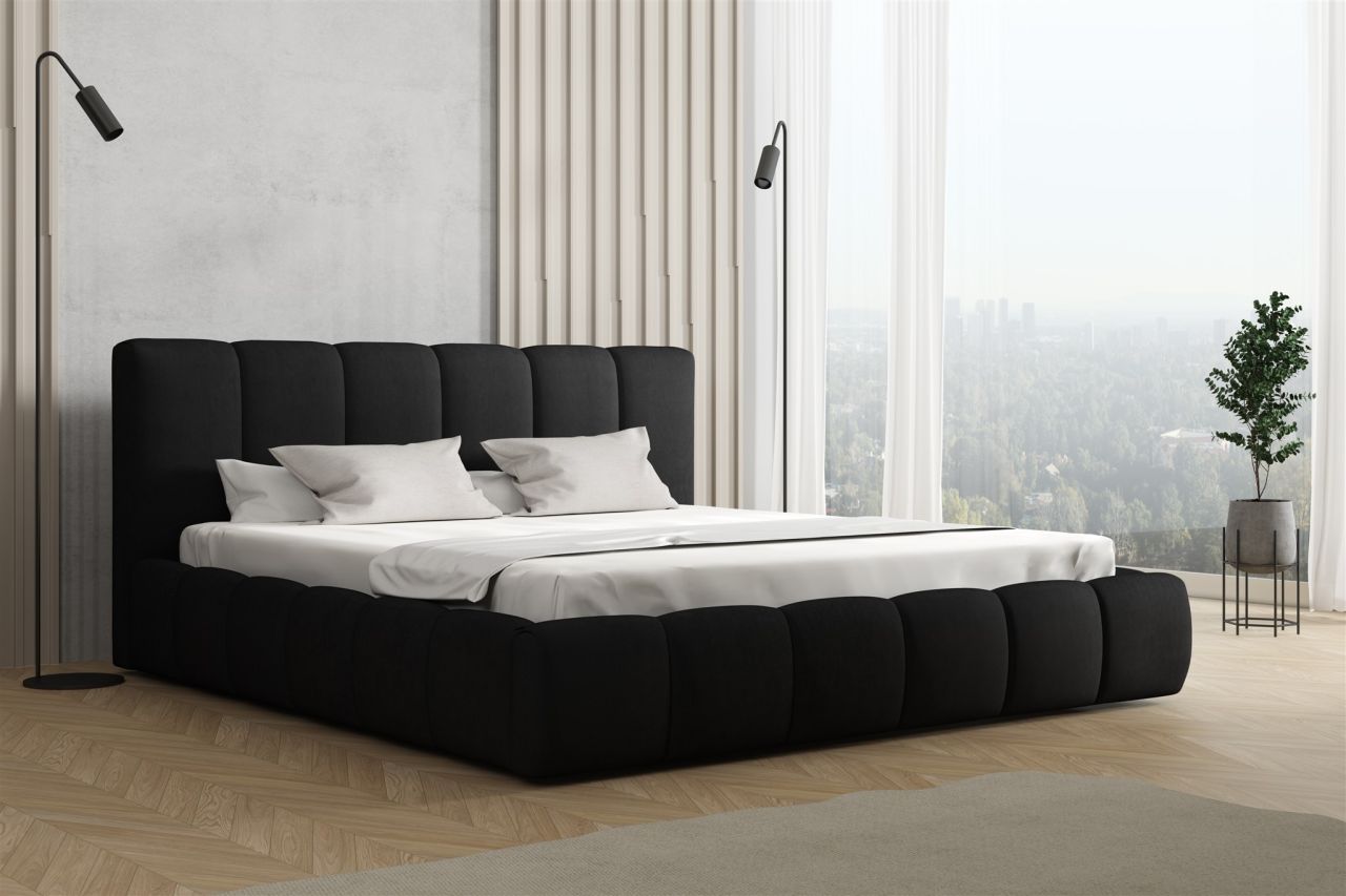 Polsterbett Doppelbett GIULIA Komplettset 200x200cm Stoff Magic Velvet Schwarz Polsterbett Doppelbett GIULIA Komplettset 200x200cm Stoff Magic Velvet Schwarz von Fun Möbel