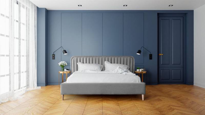 Polsterbett Doppelbett MIAMI 140x200cm Komplettset in Stoff Monolith Grau von Fun Möbel