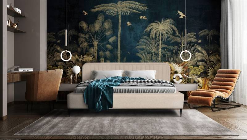 Polsterbett Doppelbett MIAMI 180x200cm Komplettset in Stoff NOW OR NEVER Beige von Fun Möbel