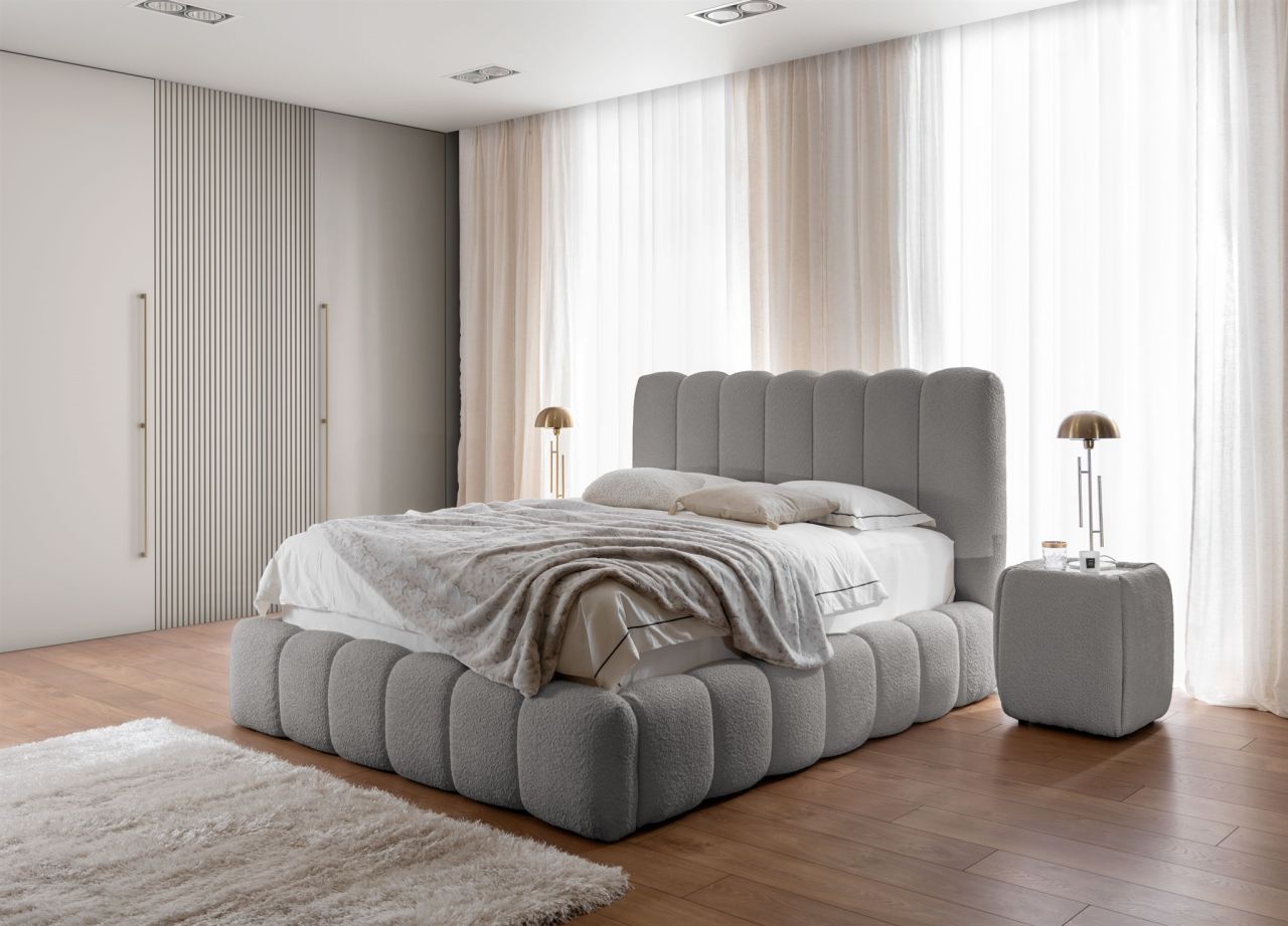 Polsterbett Doppelbett Set.1 CARSON 200x200cm Stoff Catch Me Silbergrau Polsterbett Doppelbett Set.1 CARSON 200x200cm Stoff Catch Me Silbergrau von Fun Möbel